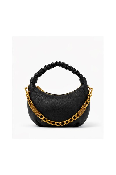 NUR KARACA B35210 حقيبة يد وحقيبة كروس نسائية بتفاصيل سلسلة 25X16X9 سم