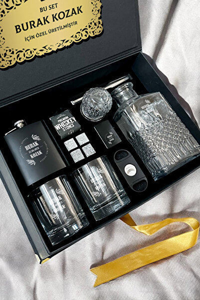 hediyemen Ultimate Luxury Kişiye Özel Viski Şişesi & Bardak Seti – Özel Sunum...