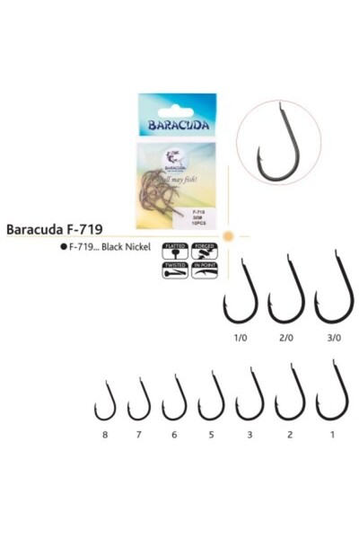 Baracuda F-719 needle/hook set, 10 pcs/bag 3/0