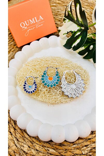 QUMLA ÖZEL SERİ MİNELİ ETNİK DESEN DETAYLI ÜÇLÜ SET KÜPE