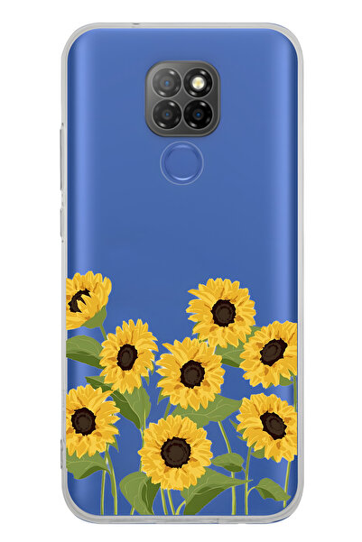 FLAMENKO حافظة هاتف شفافة بنمط عباد الشمس متوافقة مع جهاز General Mobile GM 20