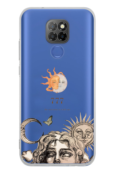 FLAMENKO حافظة هاتف شفافة بنمط الشمس والقمر 777 متوافقة مع جهاز General Mobil...