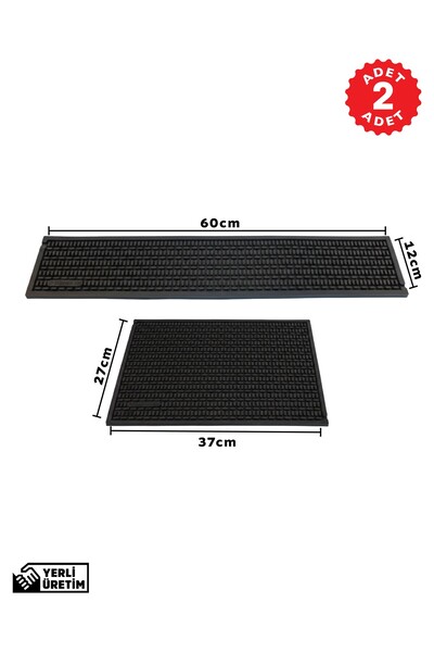 ZQ Polimer 2’li Avantaj: Çok Amaçlı Kauçuk Set, Bar Mat, Bulaşık Kurutma, Ten...