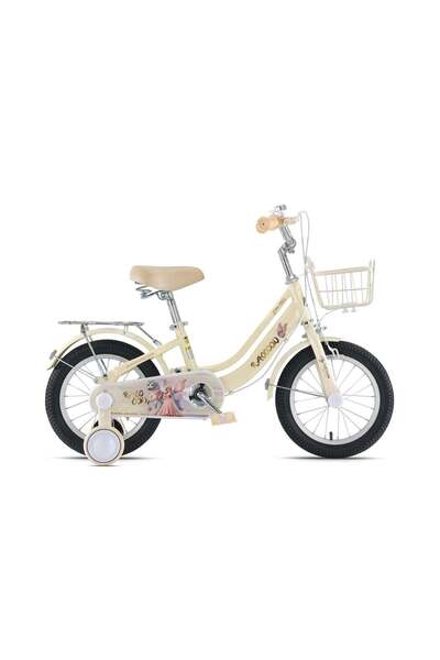 raccoon دراجة هوائية بسلة مقاس 14 بوصة، لون أبيض