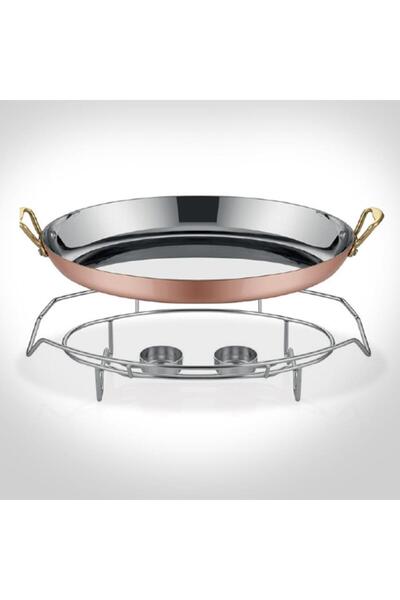 Altınbaşak Multi Metal Copper Oval Pan and Stand A101Ov35S