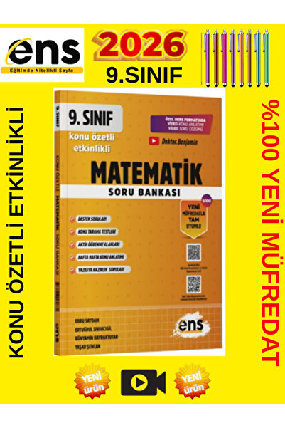 Ens Yayıncılık 9.Sınıf Matematik %100 Yeni Müfredat Konu Özetli Etkinlikli So...