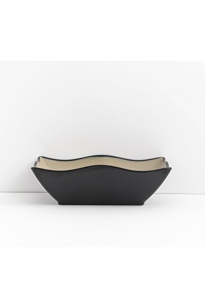 mastergold Rectangular melamine serving dish with wavy edges – 20 x 14 x 6 cm...