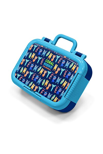 Coral High Παιδικό κουτί φαγητού από ανοξείδωτο ατσάλι με μοτίβο τέρατος σε σ...