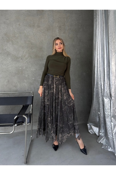 SERENCEE Imported Tulle Fabric Skirt and Blouse Set