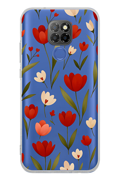 FLAMENKO حافظة هاتف شفافة بنمط زهرة التوليب الحمراء متوافقة مع جهاز General M...