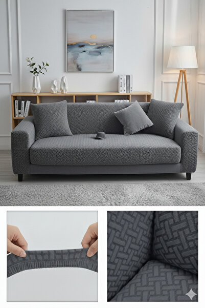 Hazineci Bey Brick Pattern, Non-Slip, Sofa Cover, 1 Piece Sofa Cover, Sofa Be...