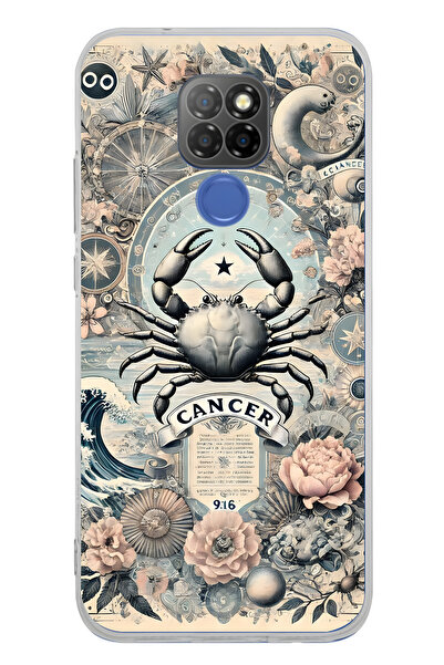 FLAMENKO حافظة هاتف شفافة بنمط علامة برج السرطان متوافقة مع جهاز General Mobi...