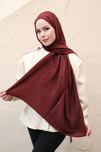 efdal şal eşarp Monogram Pattern Nia Cotton Shawl