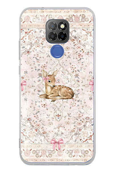 FLAMENKO حافظة هاتف شفافة بنمط غزال وفيونكة متوافقة مع جهاز General Mobile GM 20