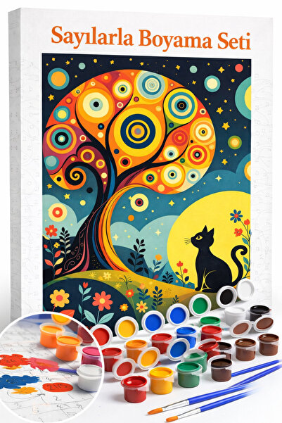 Aren Design Sayılarla Boyama Çerçeveli Hobi Seti Numaralı Tuval Fırça Boya Da...