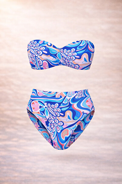 Urrenn 2026 New Season Padded Strapless High Waist Bikini Set - Beachwear wit...