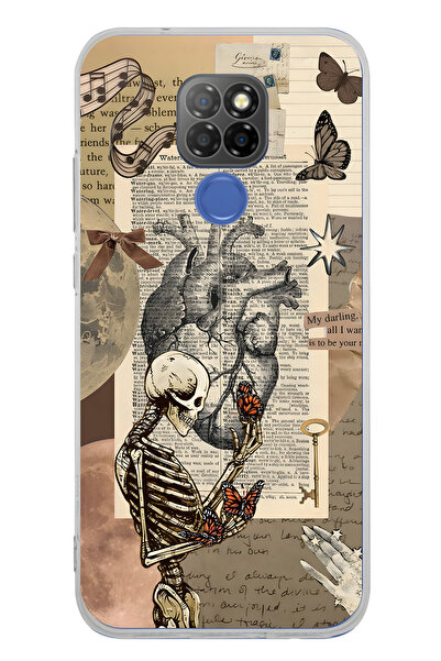 FLAMENKO حافظة هاتف شفافة بنمط هيكل عظمي وفراشة كلاسيكية متوافقة مع جهاز Gene...