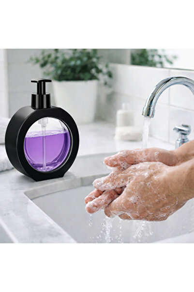 Eynel موزع صابون سائل أنيق دائري الشكل ووعاء للمنظفات، حاوية صابون سائل، موزع...
