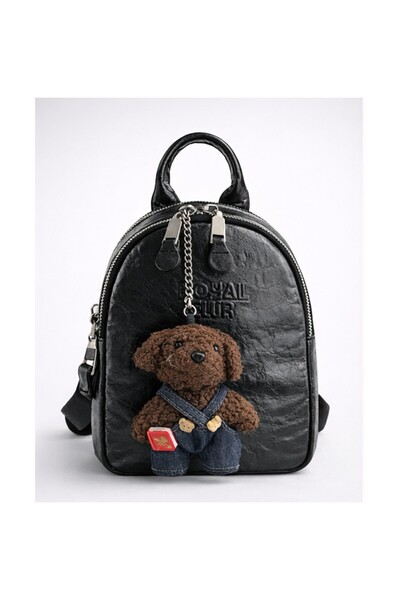 NUR KARACA B36070 Plush Accessory Detail Mini Backpack for Women