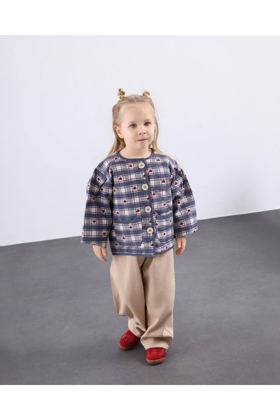 Karaniko Kids Girl's Heart Detailed Quilted Jacket