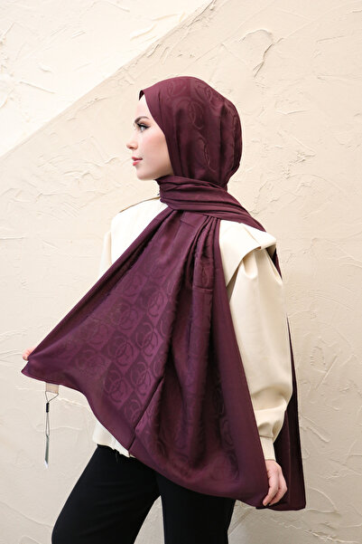 efdal şal eşarp Monogram Pattern Nia Cotton Shawl