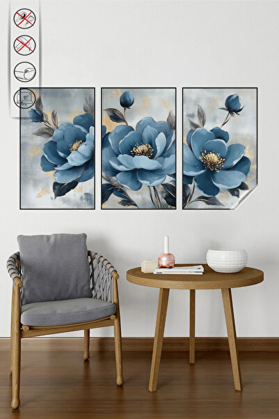 Akıllı Kağıt Statik Tutunma Özellikli Tablo - Poster Çiçek (Model- 58)