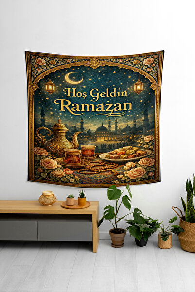OZG DESİGN HOŞ GELDİN RAMAZAN YAZILI DUVAR HALISI VE DUVAR ÖRTÜSÜ