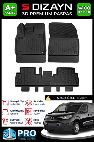 S Dizayn S-Dizayn Toyota Proace City 3D Pro Havuzlu Paspas 2018 Üzeri A+ Kali...