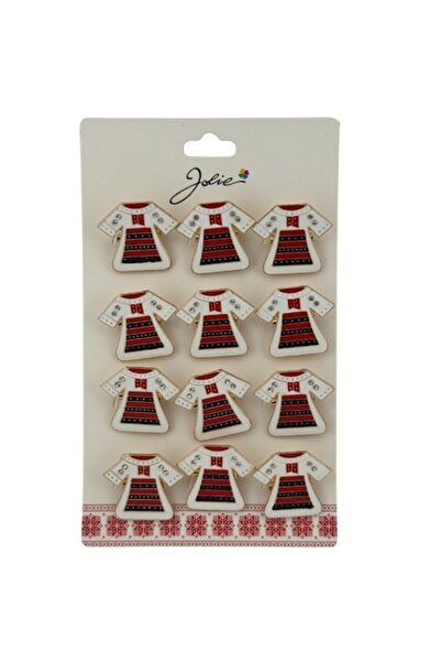 OEM Set de 12 broșe Mărțișor de primăvară, Jolie, model tradițional Ie, multi...