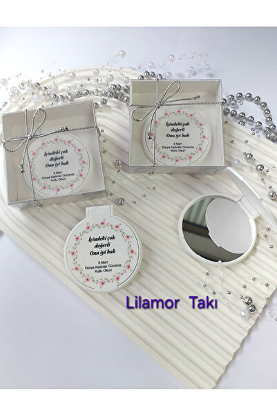 Lilamor 5 Adet 8 Mart Dünya Kadınlar günü Hediyesi Cep Aynası