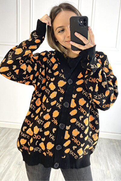 OEM Black knitted cardigan