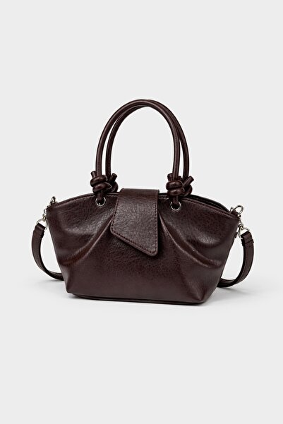 Çantacımstore Kadın Düğüm Saplı Mini Çanta Kahverengi