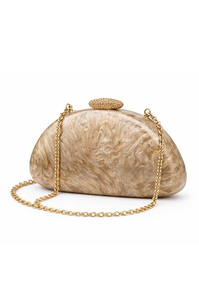 NUR KARACA G1007 ΑΚΡΥΛΙΚΗ ΤΣΑΝΤΑ ΒΡΑΔΙΝΟΥ ΦΟΡΕΜΑΤΟΣ ΜΕ ΣΧΕΔΙΟ ΜΑΡΜΑΡΙΝΑΣ 21Χ14Χ3