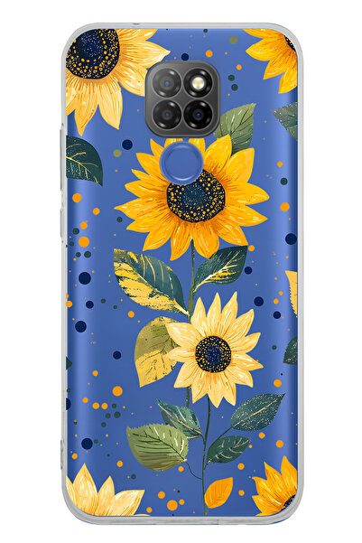 FLAMENKO حافظة هاتف شفافة بنمط زهرة الشمس متوافقة مع جهاز General Mobile GM 20