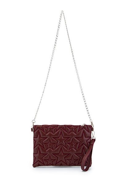minebag Γυναικεία τσάντα Clutch Star από συνθετικό δέρμα με ραφές σε σχήμα ασ...