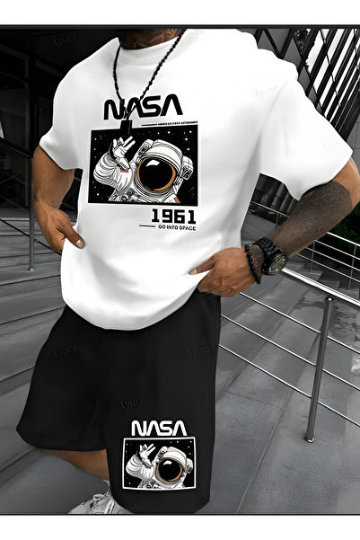 EFFRENATU Unisex Letter Printed T-Shirt – Round Neck, Short Sleeve, Casual Set