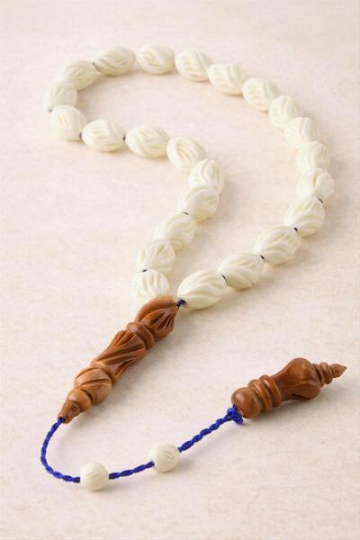 Bijuteri Net Oval Engraved Camel Bone 10 mm