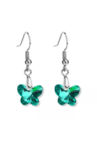 EFAYN.RO Women's earrings, butterfly symphony pattern, green, EFAYN