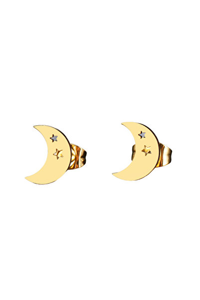 EFAYN.RO Cercei dama, tematica mistery moon, model semiluna cu stelute, aurii...