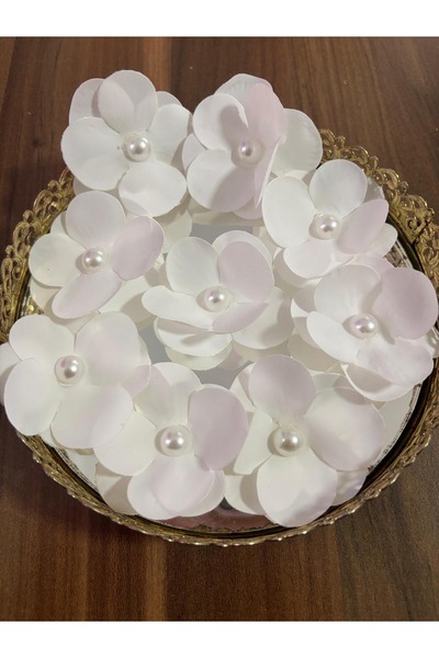 Nikah Şekeri Market İncili Islak Ortanca Yapay Hazır Çiçek 25 Adet Dekoratif ...