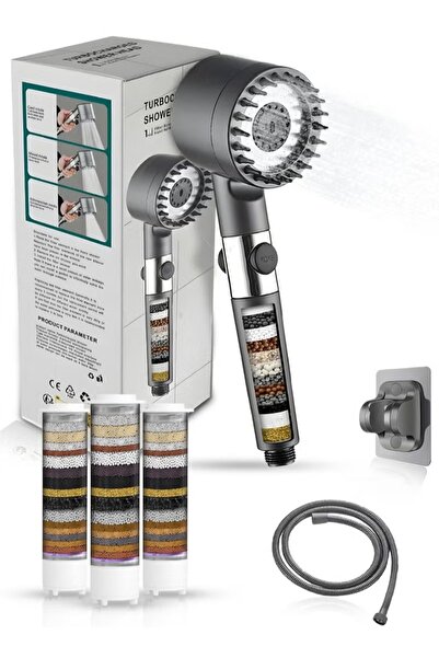 ABJ High Pressure 8-Mode Handheld Shower Head with Power Wash & 6ft Steel Hos...