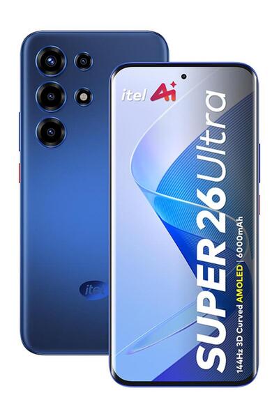 İtel S26 Ultra Dual SIM Sapphire Black Blue 8+16GB RAM 256GB 4G - Middle East...