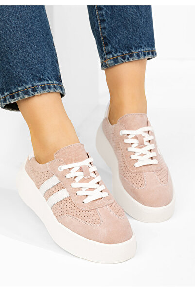 B T Shoes Women's Leather sneakers Jiustina pink