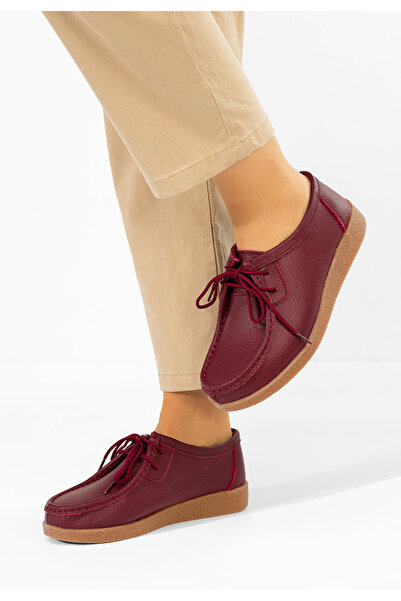 B T Shoes Afinia women's red loafers