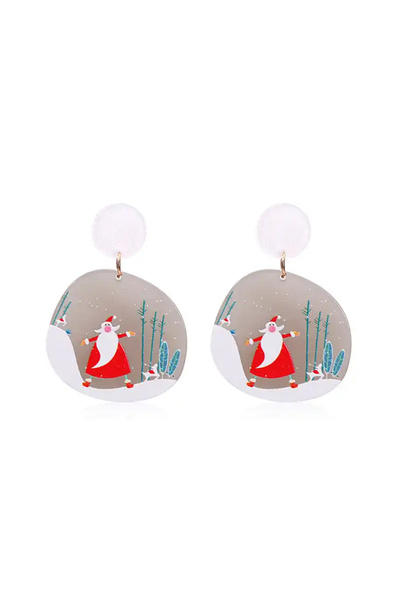 EFAYN.RO Women's earrings, Christmas theme, story pattern with cute Santa Cla...
