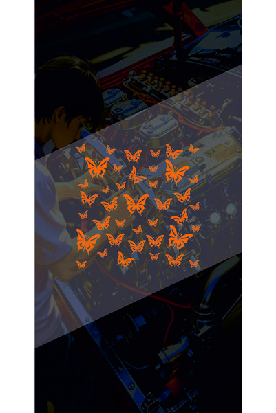 sticker Butterfly Pattern Coating 25X25 cm Jdm Car-Moto-Laptop Glass Sticker ...