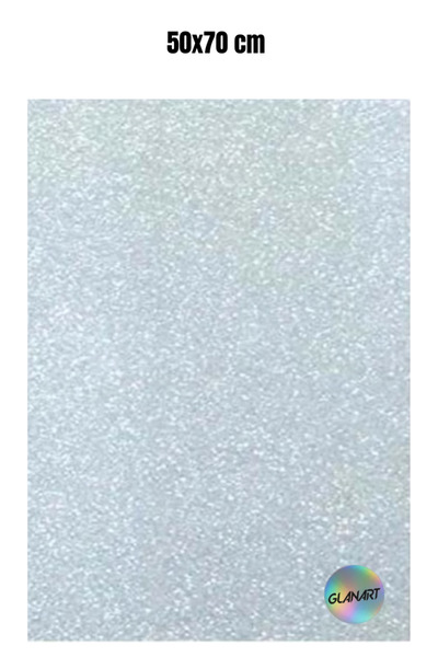 Glanart 50x70 cm simli fon kartonu 1 adet beyaz