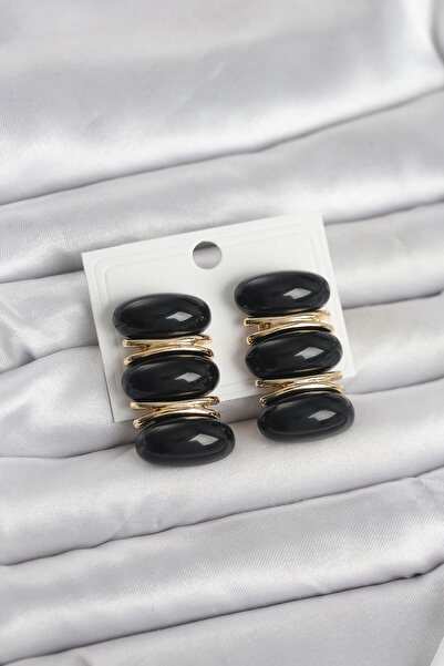 lowell home Black Vintage Model Gold Color Women's Earrings