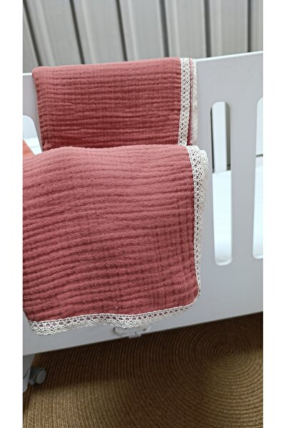 Bonaluna Kids Living Concept 4 kat muslin bebek battaniyesi pamuk dantelli