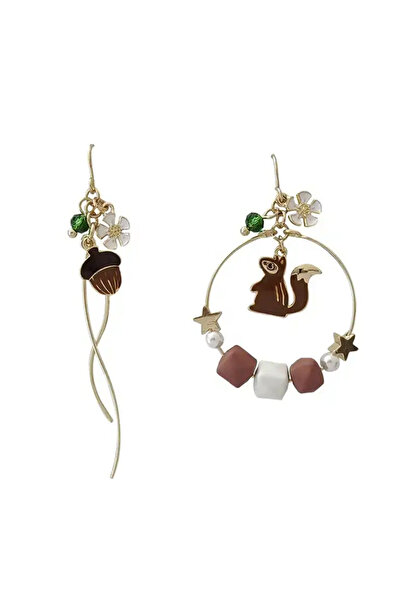 EFAYN.RO Women's earrings, elegant model with squirrel and acorn, accessorize...